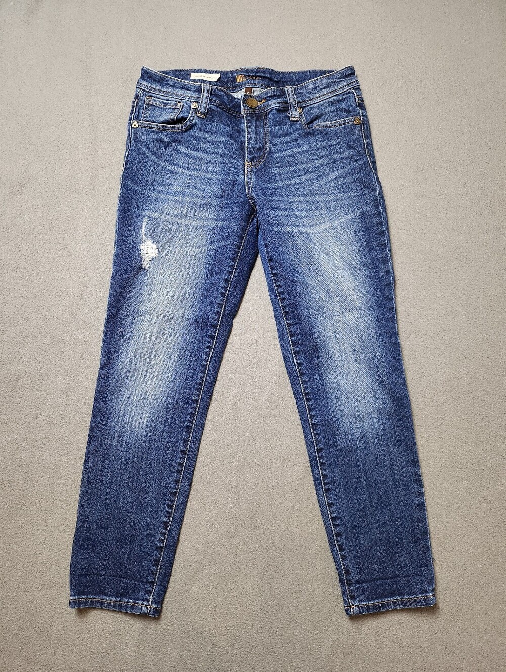 KUT from the Kloth Catherine Slim Boyfriend Distressed Jeans Size 2 Medium Wash